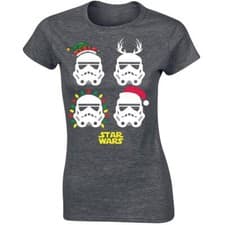 Image of Star Wars Christmas Xmas T shirt Women's Joke Novelty Santa Gift Funny Costume