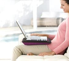 Image of Belkin Laptop Cushdesk for laptops up to 18.4" in Black and Pink Cooling Stand