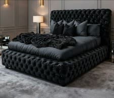 Image of Luxury CHESTERFIELD PLUSH/CRUSHED VELVET AMBASSADOR BED/DOUBLE,KING,SUPER KING