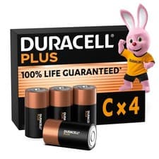 Image of Duracell Plus C Batteries (4 Pack) Alkaline 1.5V 100% Life Guaranteed