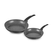 Image of Tower Cerastone Frying Pan Set, 2 Pieces, Induction Safe, Non Stick, Grey T81282