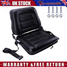Image of Universal Tractor Seat Fold Down Forklift Seat W/Adjustable Angle Seat Belt