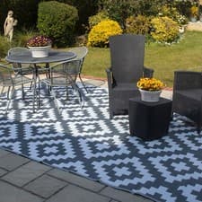 Image of Outdoor Waterproof XL Rug for Garden, Decking & Patio 3.6m x 2.7m Grey Geometric