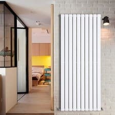 Image of White Flat Panel Designer Radiator Vertical Horizontal Single Double Rads