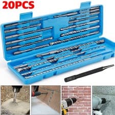 Image of 20PCS Rotary Hammer Drill Bit Chisels SDS Plus Rotary Hammer Bit and Chisel Set