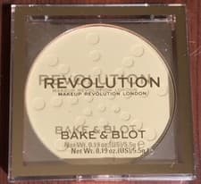Image of Revolution Bake and Blot Vegan Makeup Pressed Setting Face Powder Banana Light