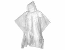 Image of Adult Rain Poncho Clear Waterproof Plastic Disposable Rain Hat Hood Ladies Mens