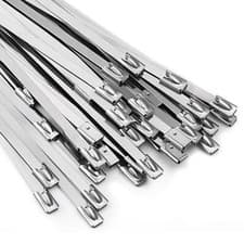 Image of Heavy 100x Duty 304 Stainless Steel Metal Cable Zip Ties Self-locking Cable Ties