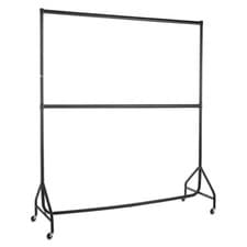 Image of Black 2-Tier Reinforced 6ft Wide Heavy-Duty Clothes Rail