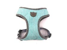 Image of Hugo & Hudson Aqua Herringbone Dog Harness | Dogs