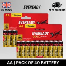 Image of EVEREADY GOLD AA ALKALINE BATTERIES LONG LASTING 1.5V POWER AA BATTERY UK STOCK