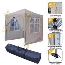 Image of 2x2m Pop Up Gazebo Garden Marquee Outdoor Wedding Party Tent Canopy