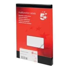 Image of 5 Star Office Multipurpose Labels Laser Copier Inkjet 99x93mm White (Pack of 600