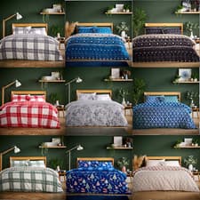 Image of Reversible Duvet Quilt Cover Bedding Set Single Double King Size With Pillowcase
