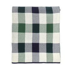 Image of Ted Baker Throw House Check Knitted Throw Green & Blue 150cm x 200cm 100% Cotton