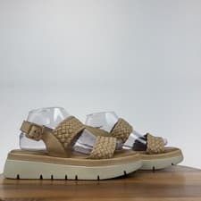 Image of New Womens Dune London Lorris Beige Leather Slingback Platform Sandals Size 41