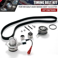 Image of Timing Belt & Water Pump Kit 036109244K For VW Golf Audi Skoda Seat 1.6 2.0 TDI