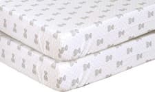 Image of 100% Egyptian Cotton Cot Bed Fitted Sheet Thread Count 200 2 Pack - Teddy Grey