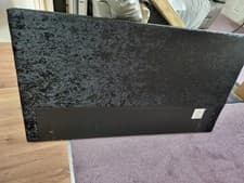 Image of Berlin fabric ottoman bed. Black crushed velvet