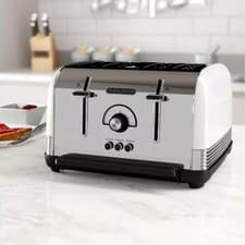 Image of Morphy Richards Venture Retro 4 Slice Toaster White 240332 Wide Slots