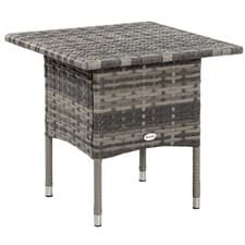 Image of Rattan Side Table, Outdoor Coffee Table, with Plastic Board Under the Full Woven