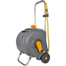 Image of Hozelock 30m Compact Hose Cart with Wheels and Spray Nozzle Ready to Use