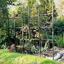 Image of Garden Gardeners Black Metal Expanding Expandable trellis Fence 180cm Wx180cm H