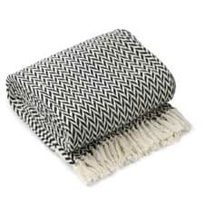 Image of LUXURY 100% COTTON HERRINGBONE THROW BLANKET FOR SOFAS CHAIR BED RUNNER CHEVRON