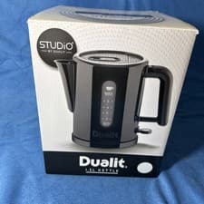 Image of Dualit Studio Kettle 1.5 Litre White/Grey with Non-Drip Spout & Rapid Boil #P75