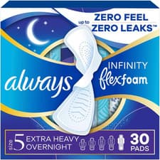 Image of Always Infinity – Pack of 30 Flexfoam Sanitary Pads with Wings, Size 5, Extra He