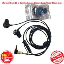 Image of Marshall Mode EQ In-Ear Headphones Black & Brass Wired 3.5mm Jack