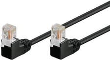 Image of CAT 5e patchcable 2x 90°angled U/UTP black 5m CCA 2x RJ45 male 90° 8P8C 5m