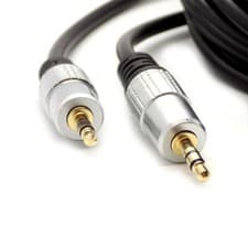 Image of Aux Cable Heavy Duty Audio Lead TRS Shielded 3.5mm GOLD Gold Connector 1m - 20m