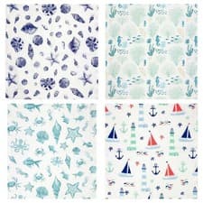 Image of Seaside Coastal Nautical Tea Towels T Towel * Choice of Designs 100% Cotton