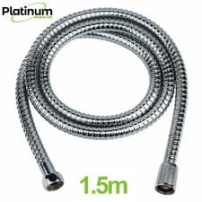 Image of STAINLESS STEEL SHOWER HOSE 0.5M-3M CHROME FLEXIBLE BATHROOM BATH PIPE