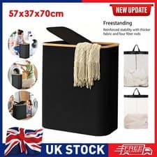 Image of 150L Lid Laundry Basket with Extra large Washing with 2 Removable Laundry Bags .