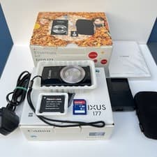 Image of Canon IXUS 177 20MP Digital Camera Black ESSENTIALS KIT - Boxed Tested 8GB SD 🤩