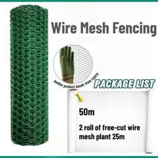Image of PVC Coated Green Chicken Rabbit Wire 25m 50m 3 widths Mesh Aviary Fencing Garden
