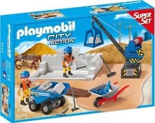 Image of Playmobil 6144 Construction Site SuperSet, Fun Imaginative Role-Play