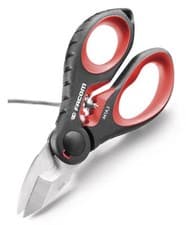 Image of Facom 841A.3 Heavy-duty Electricians Scissors In Clip Holder - Cuts Cable & Wire