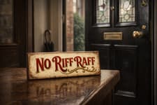 Image of No Riff Raff wooden sign vintage style 28cm NO RIFF RAFF
