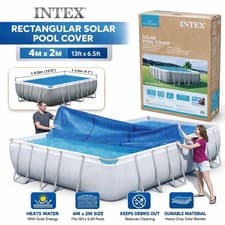 Image of Intex 4m x 2m Solar Pool Cover Rectangular Heat Retain Debris Protection 13ft