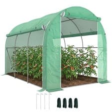 Image of Outsunny Polytunnel Greenhouse with PE Cover, Galvanised Steel Frame, Green