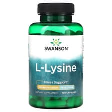 Image of Swanson Lysine 500mg 100 Capsules | Supports Nervous System Health