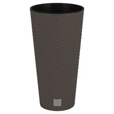 Image of Round Rattan Elegant Tall Large Plant Pot Flower Indoor Outdoor Garden Planters