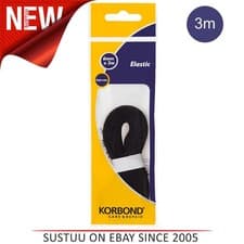 Image of Korbond Black Elastic - 6mm x 3m│Ideal for Sewing & Craft Repair Work
