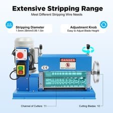 Image of Electric Wire Stripping Machine Cable Stripper 1.5mm-38mm Copper Recycle Tool UK