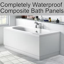 Image of High Gloss White 100% Waterproof Bath Panels (Composite PVC NOT MDF) 15mm Thick