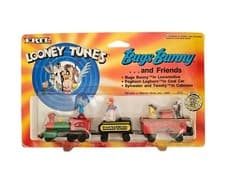 Image of VINTAGE ERTL LOONEY TUNES BUGS BUNNY & FRIENDS TRAIN LOCOMOTIVE COAL CAR CABOOSE
