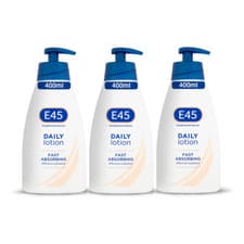 Image of 3 x E45 Original Daily Lotion Moisturising Cream Dry Skin 400ml Triple Pack (3)